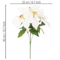 Prodotto Stella di Natale artificiale, bianca, a fiore grande, pianta decorativa, 40 cm