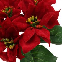 Prodotto Decorazione di fiori di seta rossa di stella di Natale artificiale 6 pezzi in un mazzo