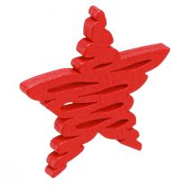 Prodotto Stelle di Natale da spargere rosse, legno naturale 4 cm 72 pz