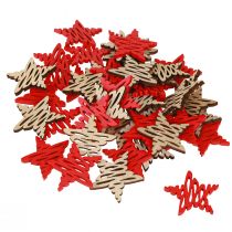 Prodotto Stelle di Natale da spargere rosse, legno naturale 4 cm 72 pz