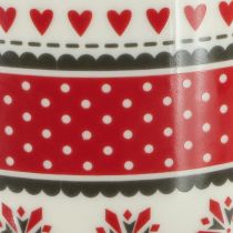 Prodotto Tazza natalizia in ceramica rossa e bianca Ø10cm H9cm