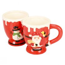 Tazze natalizie tazza Babbo Natale in ceramica 10,5 cm 2 pezzi