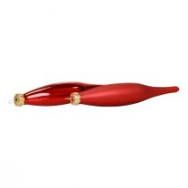 Prodotto Cono natalizio in vetro cono in vetro rosso lucido/opaco 15cm 6pz