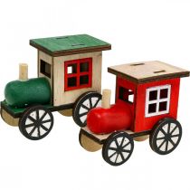 Prodotto Decorazione ferroviaria del treno di Natale locomotiva in legno H7,5 cm 4 pezzi