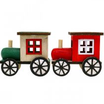 Prodotto Decorazione ferroviaria del treno di Natale locomotiva in legno H7,5 cm 4 pezzi