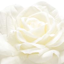 Prodotto Rosa bianca Rosa finta su stelo Fiore di seta Rosa finta L72cm Ø13cm