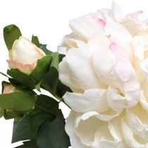 Prodotto Rose bianche fiori artificiali rosa grande con tre boccioli 57 cm