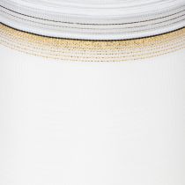 Prodotto Nastro bianco moiré con bordo in perle e rilegatura in taffetà, nastro decorativo, nastro da lutto, larghezza 100 mm, lunghezza 25 m