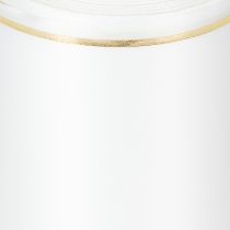 Prodotto Nastro bianco per ghirlanda con bordo dorato per stampa digitale, nastro di raso, impermeabile, 25 m x 125 mm
