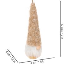 Prodotto Statuetta decorativa di gnomo con barba da appendere, 17 cm, 6 pezzi