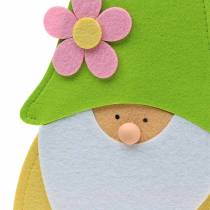 Prodotto Gnome in piedi in feltro verde, giallo, bianco, rosa 33cm × 7cm H81cm per vetrina