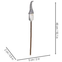 Prodotto Gnomo decorativo con cappello a righe su bastoncino di legno, 46 cm, 6 pezzi