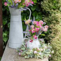 Ghirlanda di prato floccata con trifoglio rosa, verde Ø30cm