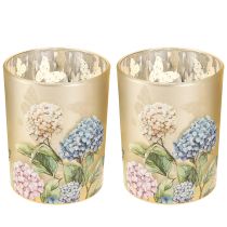 Prodotto Elegante portacandele con motivi floreali per decorare in modo accogliente la stanza, 12,5 cm, 2 pezzi.