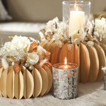 Prodotto Lanterna in vetro con decorazione a ramo, interno dorato, 12 cm