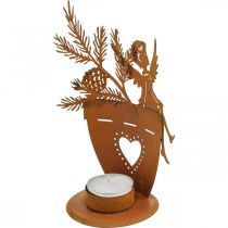 Prodotto Portacandele Decorazione angelo natalizio decorazione ruggine Ø8cm H18cm