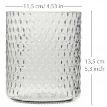 Lanterna in vetro, vaso di fiori, vaso di vetro tondo Ø11,5 cm H13,5 cm