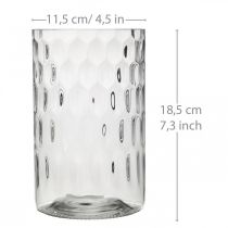 Vaso per fiori, vaso in vetro, vetro candela, lanterna in vetro Ø11,5 cm H18,5 cm