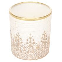 Prodotto Portacandele in vetro con motivo floreale, Ø8cm H9cm, 2 pezzi