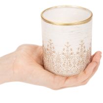 Prodotto Portacandele in vetro con motivo floreale, Ø8cm H9cm, 2 pezzi