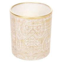 Prodotto Portacandele in vetro con motivo paisley, Ø8cm, H9cm, 2 pezzi
