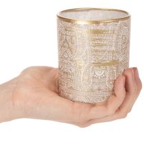 Prodotto Portacandele in vetro con motivo paisley, Ø8cm, H9cm, 2 pezzi