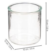 Prodotto Vaso cilindrico in vetro, trasparente, versatile, 10 cm, 3 pezzi