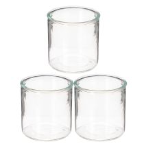 Prodotto Vaso cilindrico in vetro, trasparente, versatile, 10 cm, 3 pezzi
