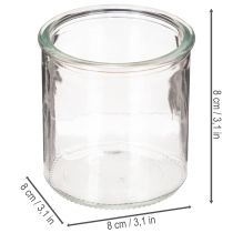 Prodotto Portacandele votivo rotondi in vetro trasparente, 8 cm, 3 pezzi