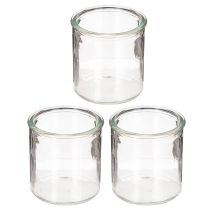 Prodotto Portacandele votivo rotondi in vetro trasparente, 8 cm, 3 pezzi
