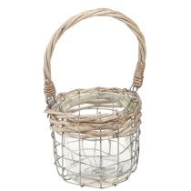 Prodotto Lanterna sospesa decorazione metallo vetro salice Ø13cm H12cm 2pz