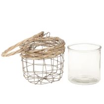 Prodotto Lanterna sospesa decorazione metallo vetro salice Ø13cm H12cm 2pz