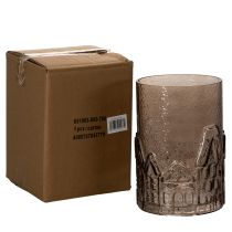 Prodotto Casette portacandele in vetro per decorazione tavola, 23 cm