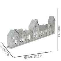 Prodotto Fila decorativa di casette con portacandele, decorazione per l'Avvento, 68 cm