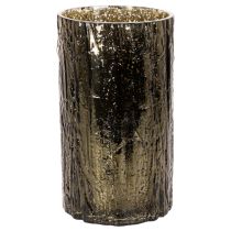 Prodotto Portacandele in vetro con decorazioni a rilievo raffiguranti testa di cervo e albero, decorazione invernale, 26 cm