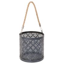 Prodotto Portacandele in metallo, lanterna decorativa con manico, antracite, Ø16cm, 2 pezzi