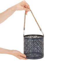 Prodotto Portacandele in metallo, lanterna decorativa con manico, antracite, Ø16cm, 2 pezzi