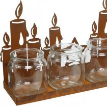 Prodotto Lanterna in metallo inserto vetro patina candele decorative L41cm