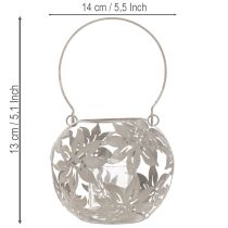 Prodotto Lanterna decorativa in metallo da appendere, grigia, Ø14cm H13cm