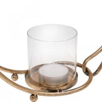 Prodotto Lanterna portacandele in metallo vetro dorato Ø33cm