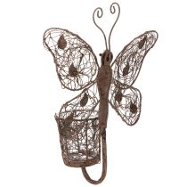 Prodotto Lanterna in metallo, decorazione da parete, farfalla, finitura ruggine, 36,5 cm