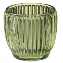 Prodotto Portacandele lanterna in vetro verde retrò Ø7cm H7cm 6 pz