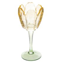 Prodotto Portacandele a forma di tulipano, motivo floreale, decorazione per un'atmosfera romantica e un ambiente elegante, 20 cm