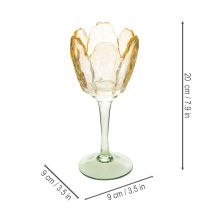 Prodotto Portacandele a forma di tulipano, motivo floreale, decorazione per un'atmosfera romantica e un ambiente elegante, 20 cm