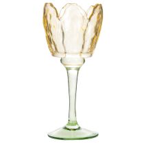 Prodotto Portacandele a forma di tulipano, motivo floreale, decorazione per un'atmosfera romantica ed elegante, 20 cm