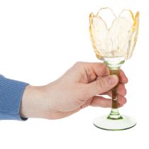 Prodotto Portacandele a forma di tulipano, motivo floreale, decorazione per un'atmosfera romantica e un ambiente elegante, 20 cm