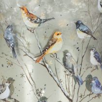 Prodotto Portacandele con uccellini, design invernale, lucido, 12 cm