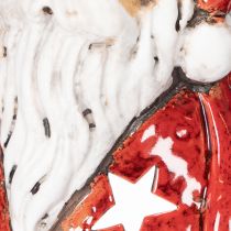 Prodotto Statuetta decorativa di Babbo Natale, utilizzabile come portacandele con stelle, decorazione da tavola, 15 cm.