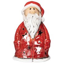 Prodotto Statuetta decorativa di Babbo Natale, utilizzabile come portacandele con stelle, decorazione da tavola, 15 cm.