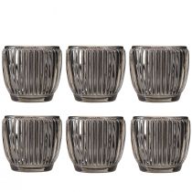 Prodotto Lanterna in vetro grigio autunno inverno Ø7cm H7cm 6 pz